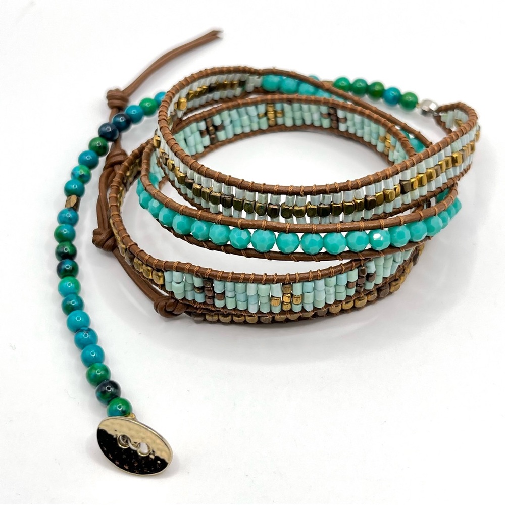 Natural Beaded Wrap Bracelet - Boho Chic